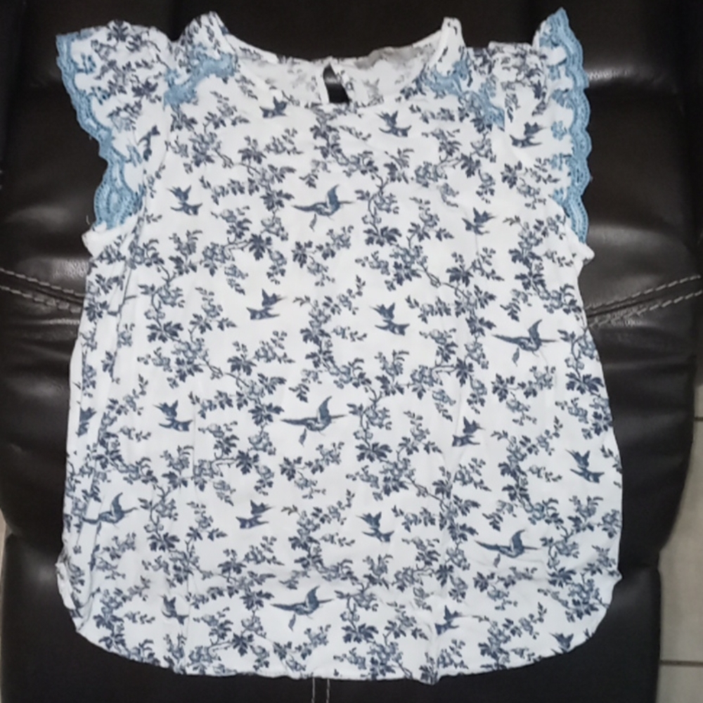 LOFT Blue Bird Blouse
